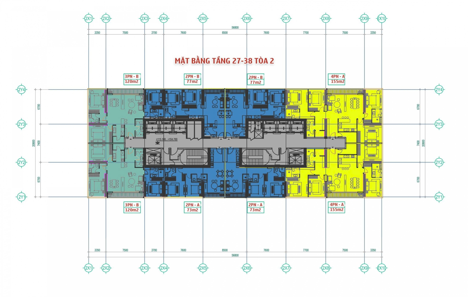 Mặt bằng Tòa 2 Sun Grand City Cầu Giấy