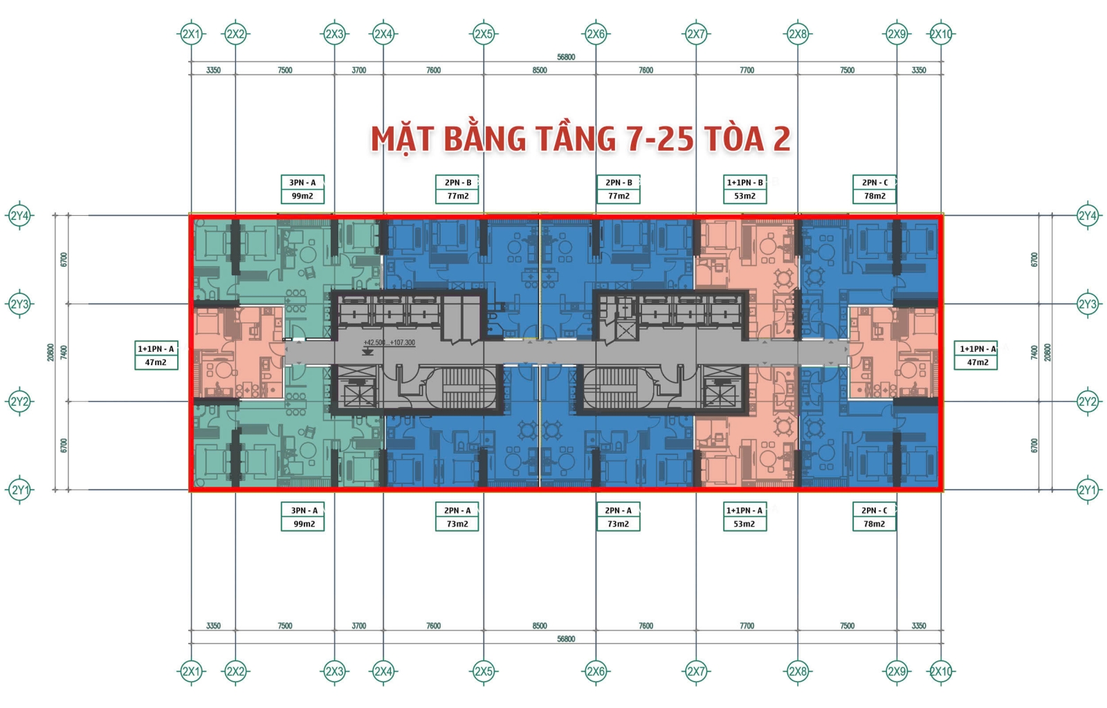 Mặt bằng Tòa 2 Sun Grand City Cầu Giấy